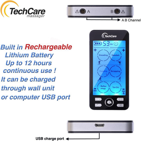 TENS Unit Muscle Stimulator EMS Machine for Pain Relief Dual Channel Electric Pulse Circulation Massager,Rechargeable