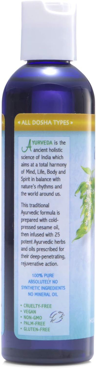 Auromere Ayurvedic Massage Oil - Vegan, Cruelty Free, Natural, 4 fl oz with Cold-Pressed Sesame Oil