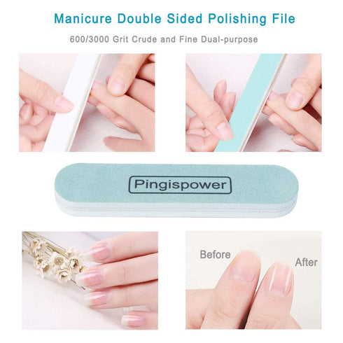 Nail Files and Buffers - 16PCS Professional Nail File & Buffer Block for Natural & Acrylic Nails