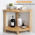 LZDGCC 2-Tier Bamboo Corner Shower Stool, Non-Slip Adjustable Shower Feet Stool for Shaving Legs, Shower Foot Rest
