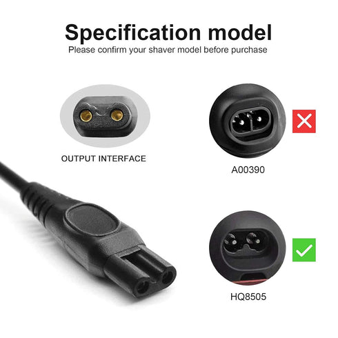 HQ8505 Power Cord Compatible with Philips Shaver, Portable Adapter for Norelco Oneblade Shaver Models
