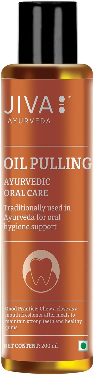 Jiva Ayurveda Oil Pulling Mouthwash - 6.76 Fl Oz Natural Teeth Whitening & Gum