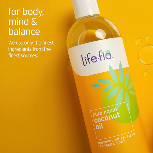 LifeFlo Fractionated Coconut Oil Spray - Liquid Coconut Oil for Skin, Hair and Nails, Lightweight Face Oil, 8oz