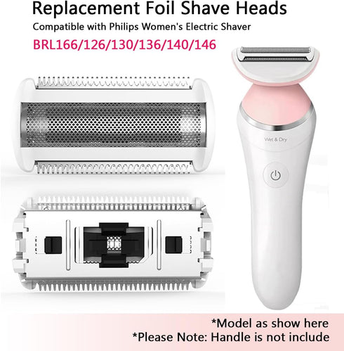 BRL130 BRL140 BRL126 Replacement Foil Head for Philips Women Trimmer Shaver BRL130 BRL140 BRL126/136/146 BRE620 640 650 630-1 Count White