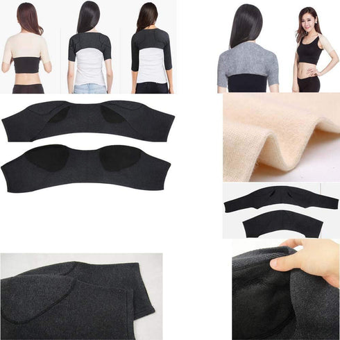Knitted Double Shoulder Brace Warm Support Compression Sleeve Wrap for Rotator Cuff Recovery, Knit Cashmere Guard