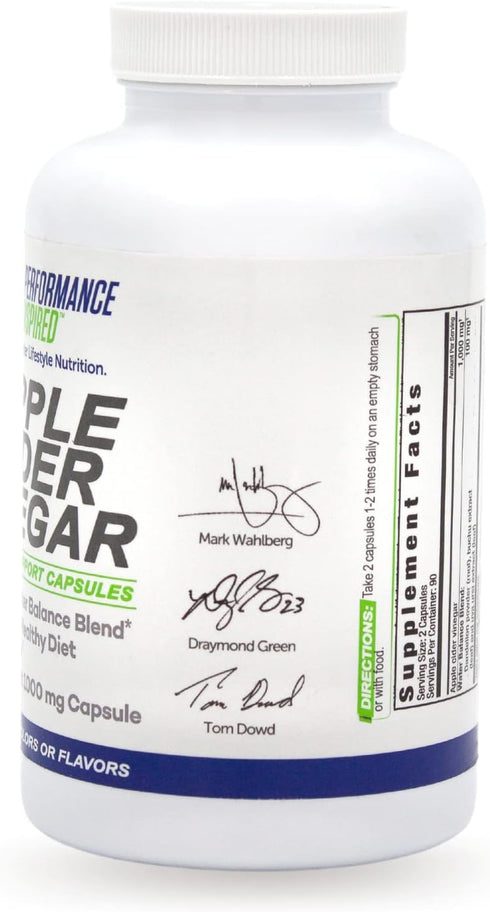 Performance Inspired Nutrition Apple Cider Vinegar Natural Capsules - Supports Healthy Weight Loss, Blood Sugar &