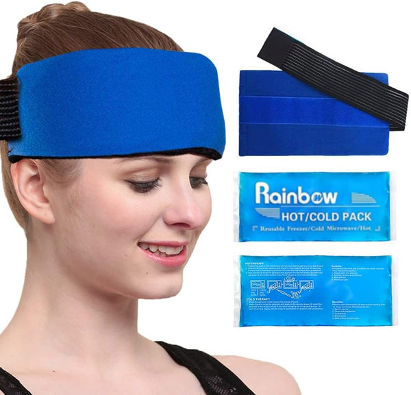 Reusable Hot and Cold Packs for Injuries, 2 Flexible Gel Ice Packs for Joint Pain, Muscle Soreness, and Headaches