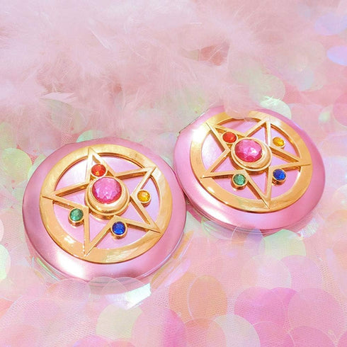 SHOWLOUE Makeup Compact Mirrors, Portable Travel Handheld Foldable Double Sided Mirror