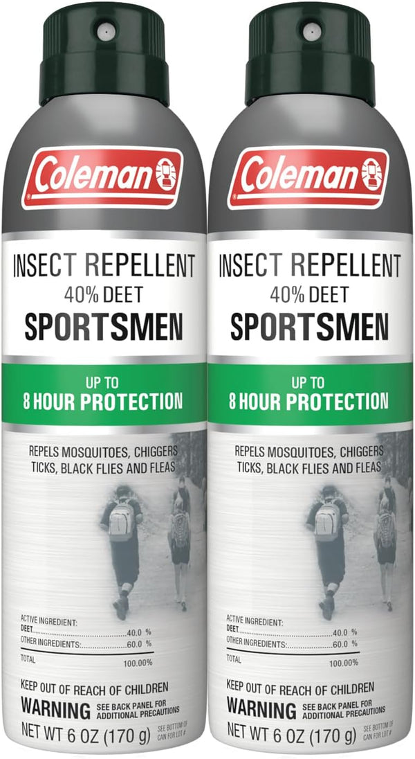Coleman 6oz Twin Pack Insect Repellent Spray - 40% DEET, Protection Against Ticks and Mosquitoes