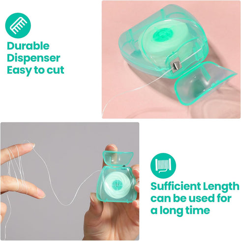 30 Boxes Dental Floss Bulk Travel Mint Waxed Dental Floss, 54.68 Yard/50m Each Floss Tape