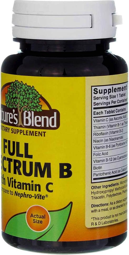 Nature's Blend Full Spectrum B with Vitamin C Powder, 100 Count (1269)
