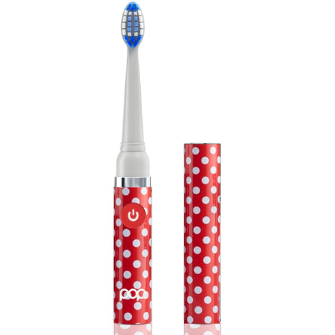 Pop Sonic Electric Toothbrush (Red Dots), Kids Toothbrush with 2 Speed & 15,000-30,000 Strokes/Minute