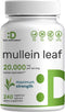 DEAL SUPPLEMENT Mullein Leaf Extract 20,000mg, 240 Veggie Capsules – Natural Lung Detox Herbal Supplement