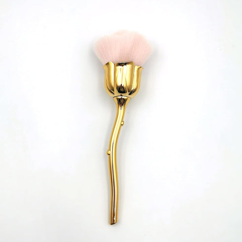Nail Art Dust Powder Remover, Pink Rose Soft Brush for Acrylic Nail Arts Manicure Cleaning Makeup Brush Tools