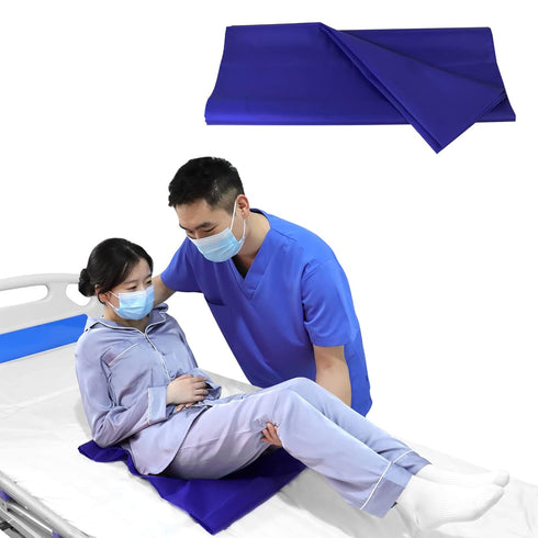 Tubular Slide Sheet for Patient Transfer, 24" x 16" Blue Sliding Draw Sheets for Elderly, Hospital Bed, Home Care