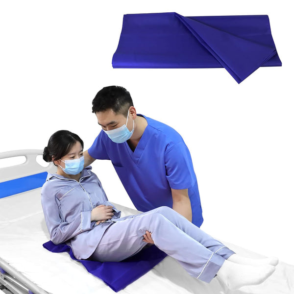 Tubular Slide Sheet for Patient Transfer, 24" x 16" Blue Sliding Draw Sheets for Elderly, Hospital Bed, Home Care