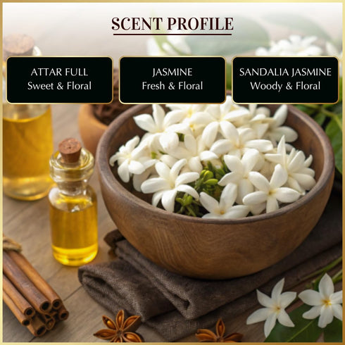 Set 100% 6ml Dukhni Jasmine Attar Oil Authentic Arabic Fragrance Oils | Pure, Alcohol-Free Arabic Perfume Oil Blends