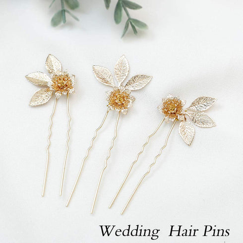 Unicra Wedding Hair Pins Flower Hair Set, Decorative Bridal Accessories for Women Pack of 3