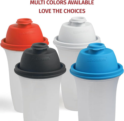 SIGNORA WARE Shaker Bottles | 17-Ounce Plastic Protein Shake Bottle for Smoothies, Dressings, and More