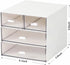 Makeup Organizer with 4 Drawers, Desk Organizer for Nail Polish, Lipstick, Brushes, Jewelry, Skincare - White