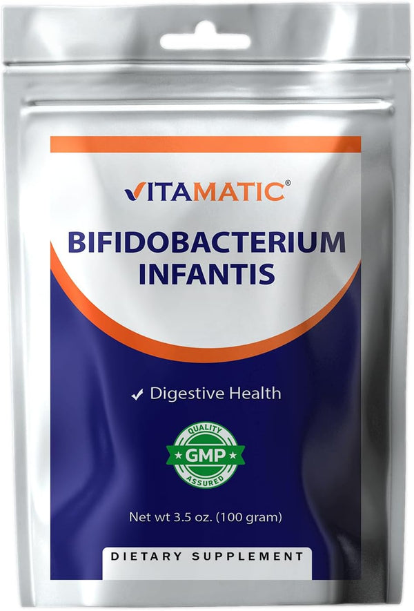 Vitamatic Bifidobacterium Infantis Probiotic Powder, Digestive Health Support, 100 Gram (3.5 OZ), 100 Servings
