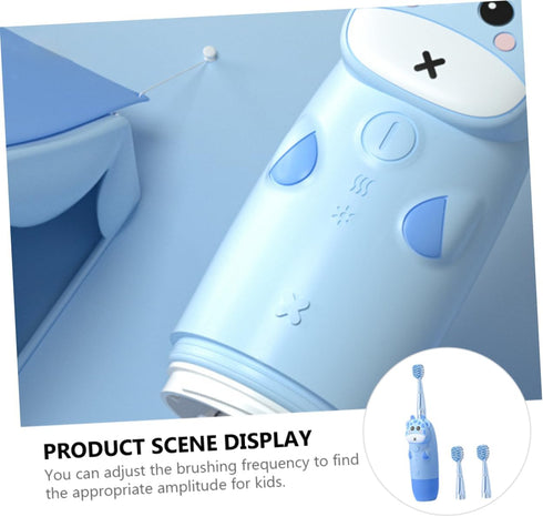 Mikinona Cartoon Sonic Electric Toothbrush for Frequency Ergonomic Grip for Healthy Brushing Habits Includes Blue Brush