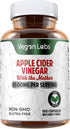Vegan Labs 180 1600MG 100% Immune Apple Cider Vinegar Capsules with The Mother- Vegan Capsules, Per Serving- Natural