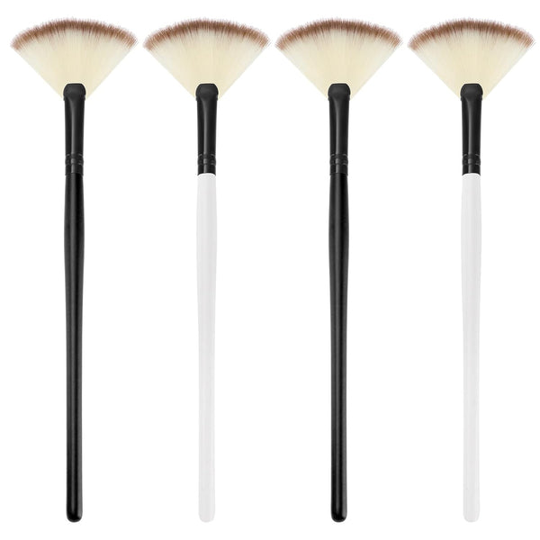 4 Pcs Facial Brushes Fan Mask Brushes, Soft Facial Applicator Tools for Peel Glycolic Mask Makeup
