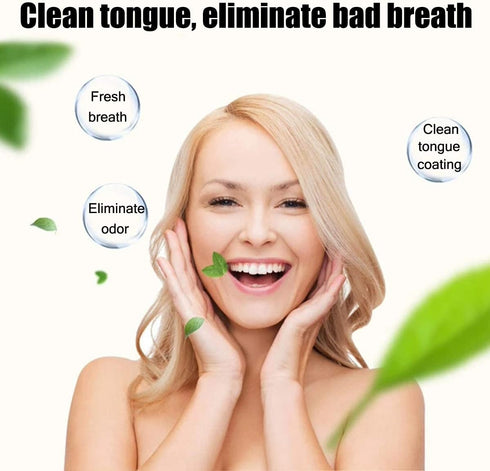 Tongue Brush and Scraper - 4 Pack Tongue Cleaner Helps Fight Bad Breath (Blue, Green, Orange, Red)