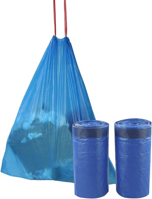 Fiaze 2.5 Gallon Garbage Bags, Blue Drawstring Trash Bag, 220 Counts