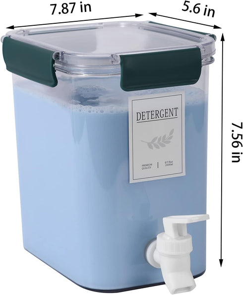 Laundry Detergent Dispenser Beverage Refrigerated Bucket with Faucet Fabric Softener Container for Detergent, Lemonade