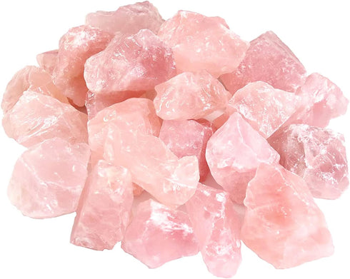 Rose Quartz Crystals, Raw Crystals Bulk, Tumbled Stones and Crystals, Rock Collection, Healing Crystals (1LB)