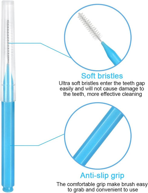 ewinever 100 Pieces Interdental Brush, Toothpicks for Oral Dental Hygiene, Braces Brush Teeth Cleaner
