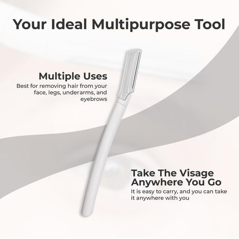 Visage Precision Facial Razors, Touch-up Dermaplaning Tool for Eyebrow and Facial Hair Removal, 3 Count