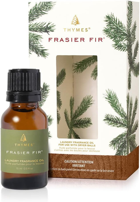 Thymes Frasier Fir Laundry Fragrance Oil for Dryer, Scented Laundry Supplies, 0.5 fl oz
