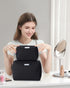 Narwey Small Makeup Bag for Purse, Mini Cosmetic Bag Travel Makeup Pouch, Cute Zipper Pouch with Compartments for Women
