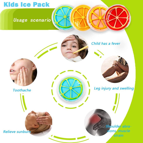 Boo Boo Ice Packs for Kids Toddler Reusable Baby Ice Pack, Kids Ice Pack, Hot or Cold Pack Gel Cooling Pad, for Pain Relief, Tired Eyes, Child Injury, Headache, Sinus Relief ((4 Pcs)