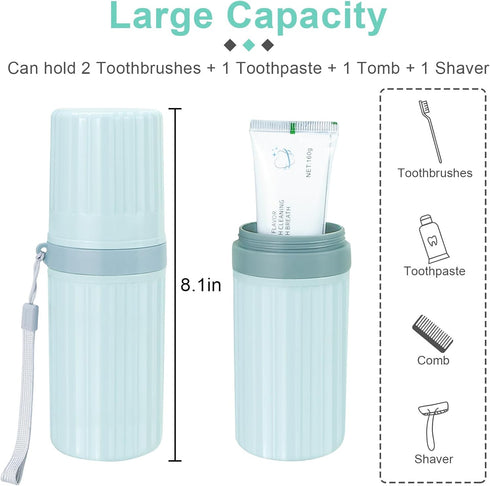 Travel Toothbrush Holder, Large Cup Case for Toothbrush & Toothpaste, Portable for Business Trip