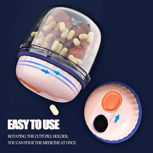 HMTRADE 7-Day Portable Pill Box Bottle Organizer,Weekly Pill Organizer Travel Medicine Organizer,Cute Medicine