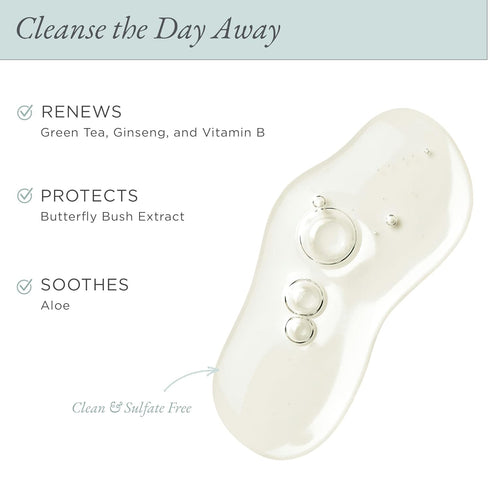PÜR MINERALS Forever Clean Gentle Facial Cleanser, Vegan-Friendly Formula, Sulfate-Free Makeup Remover with Green Tea
