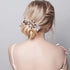 Women's Multilayered Peacock Shaped Rhinestone French Barrette Hair Clip, Blue