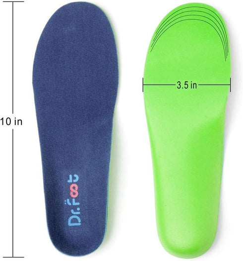 Dr. Foot's Plantar Fasciitis Insoles - Arch Support Shoe Inserts for Flat Feet, Size S