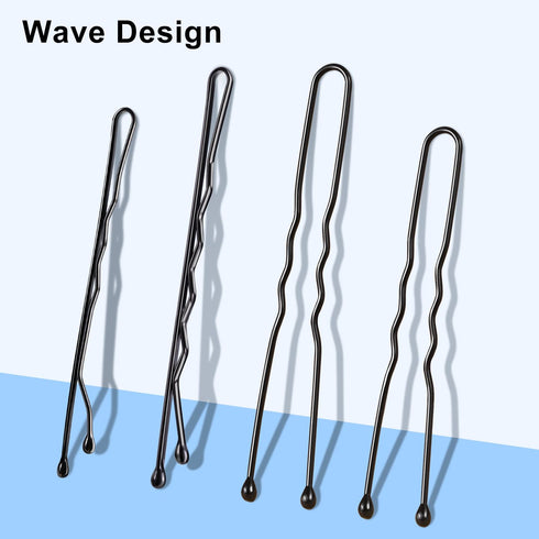 TsMADDTs Bobby Pins Kit, 200PCS Black and U Hair Pins for Women, 2.4 Inch and 2 Inch with Box