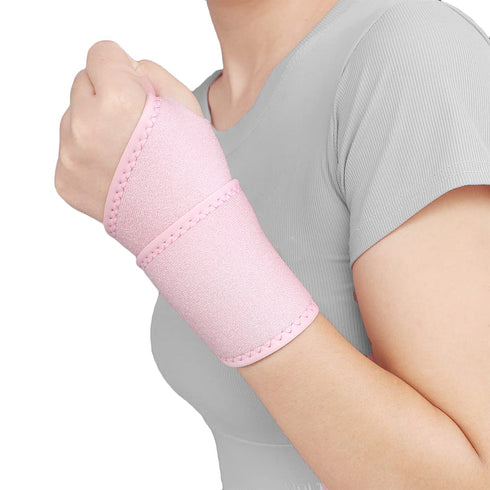 2 Pack Adjustable Wrist Support Brace for Carpal Tunnel, Arthritis, Tendinitis, Joint Pain Relief (Pink)