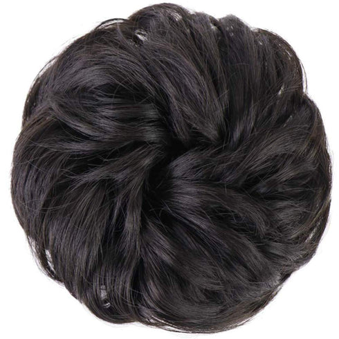 MORICA 2PCS Messy Bun Hair Piece, Fake Hair Messy Bun Scrunchies for Thin Hair, Curly Wavy Synthetic Chignon Ponytail