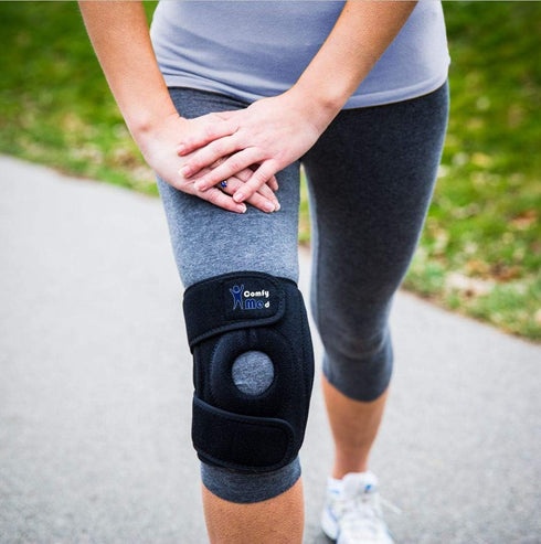 ComfyMed Premium Adjustable Knee Brace CM-KB19 for Compression Support Sleeve for Sport or Pain Relief