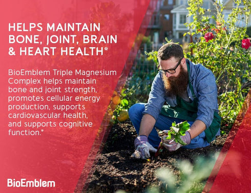 BioEmblem Triple Magnesium Complex - 300mg of Magnesium Glycinate, Malate, & Citrate for Muscles, Nerves, & Energy -