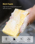 Heavy Duty Cellulose Kitchen Sponges, Tough Mess Cleaning without Scratching, Pop Up Eco Sponges DIY Orange (6 Pack)