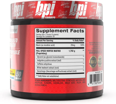 BPI Sports 1.M.R Vortex Pre Workout Powder, Non Habit Forming, Sustained Energy & Nitric Oxide Booster, 5.3 Ounce