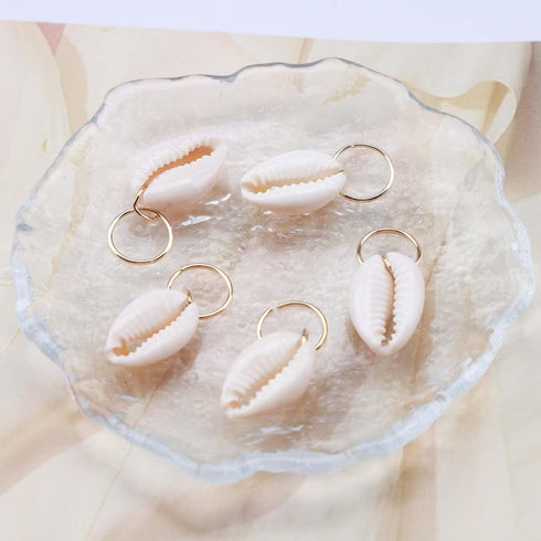 Vintage Dreadlock Hair Rings Clips, 5 Pcs Shell Braid Hair Hoops for Women and Girls